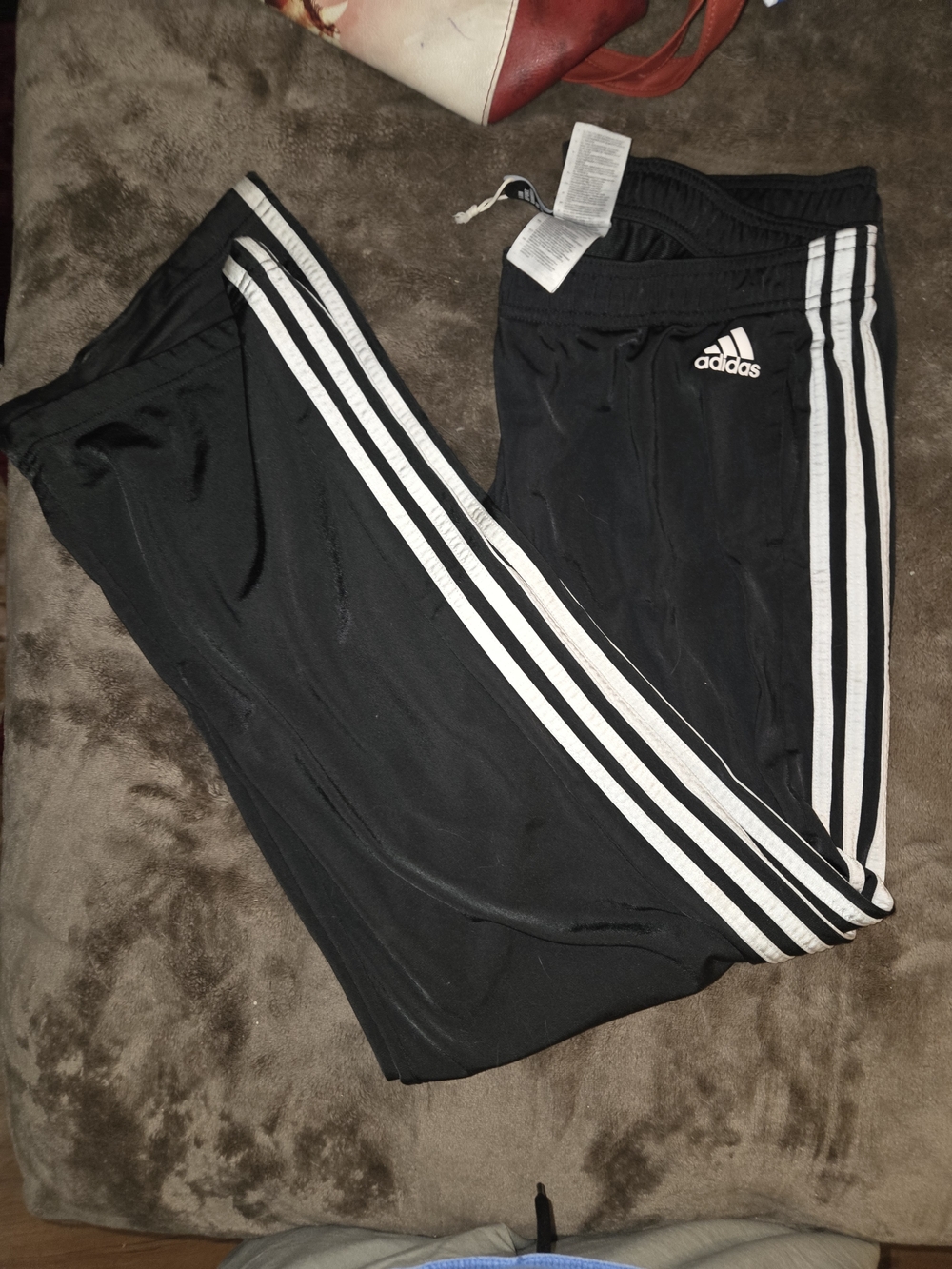 Adidas Black🖤🤍 Athletic Pants with White Side Stripes